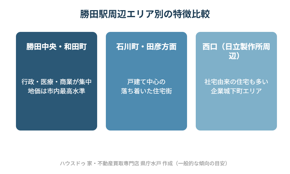 ひたちなか市 勝田駅周辺 エリア別特徴比較 ハウスドゥ 家・不動産買取専門店 県庁水戸