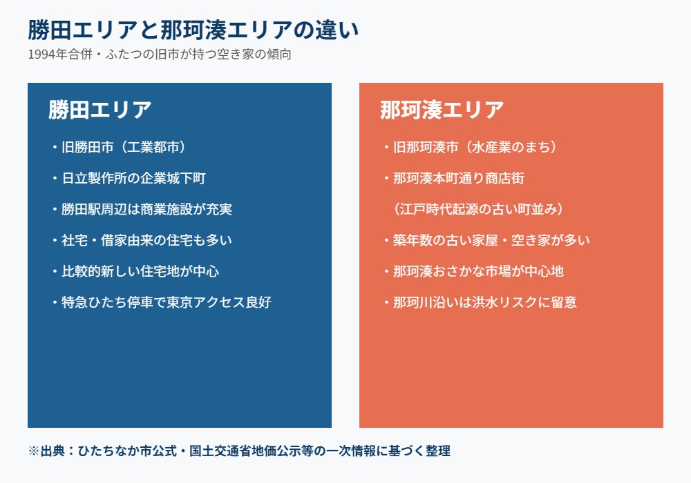 ひたちなか市 勝田エリアと那珂湊エリアの実家傾向の違い