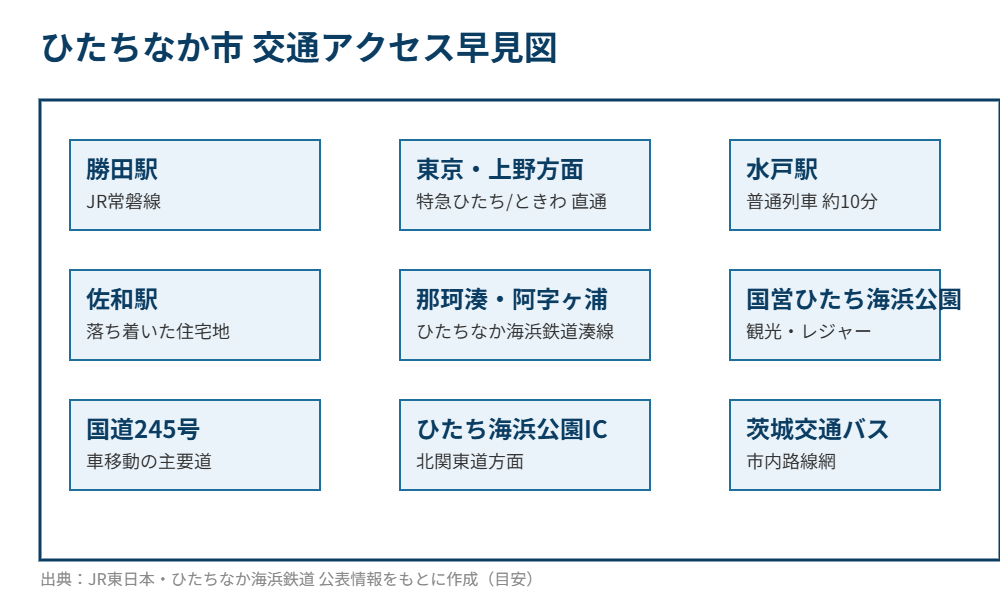 ひたちなか市の交通アクセス早見図|ハウスドゥ 家・不動産買取専門店 県庁水戸