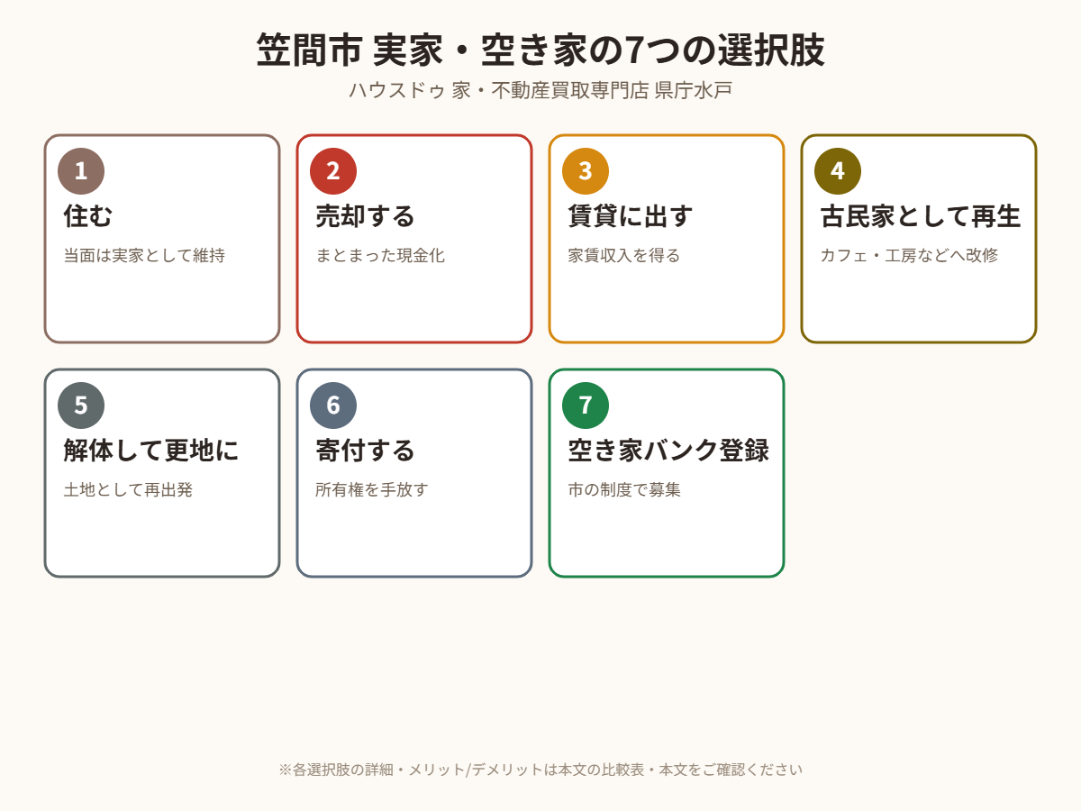 笠間市 実家 空き家 7つの選択肢 早見表 ハウスドゥ県庁水戸