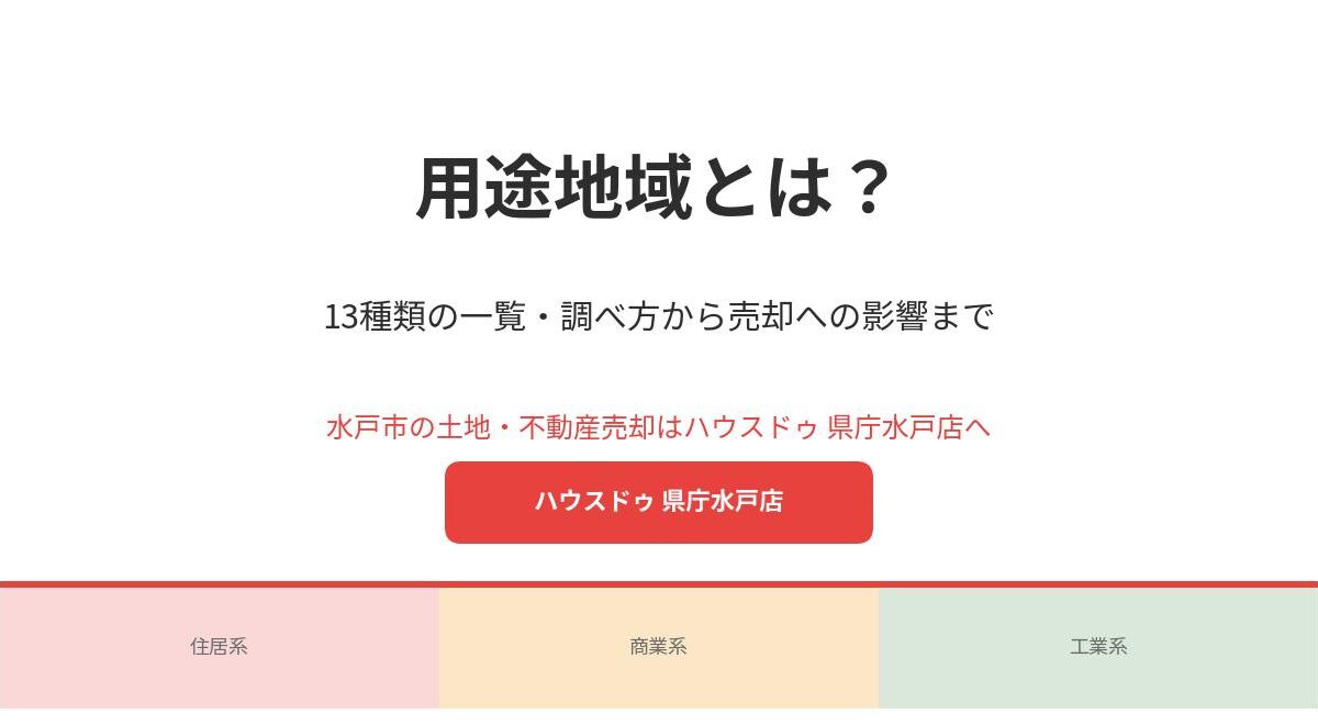 用途地域とは|水戸市の不動産売却 ハウスドゥ県庁水戸店