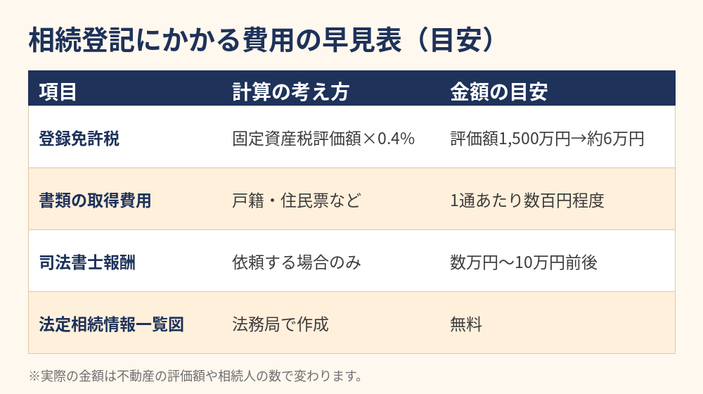 相続登記にかかる費用の早見表|登録免許税・書類取得費・司法書士報酬|水戸市|ハウスドゥ 県庁水戸